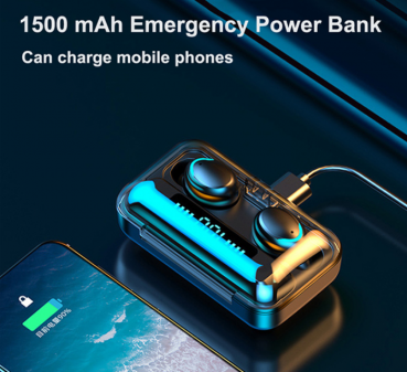 Preview: Minikopfhörer Stereo der Spitzenklasse Kabellos wasserdicht Ladestation für Händy